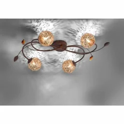 Lampes Art Déco-Luminaires Paul Neuhaus Plafonnier Paul Neuhaus GRETA Rouille, 4 lumières