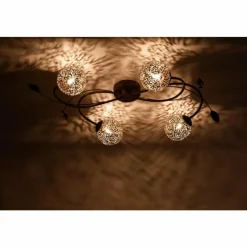 Lampes Art Déco-Luminaires Paul Neuhaus Plafonnier Paul Neuhaus GRETA Rouille, 4 lumières