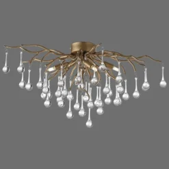 Luminaires Paul Neuhaus Plafonnier Paul Neuhaus ICICLE Vieux laiton, 4 lumières