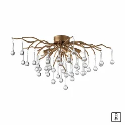 Luminaires Paul Neuhaus Plafonnier Paul Neuhaus ICICLE Vieux laiton, 4 lumières