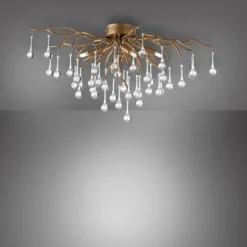 Luminaires Paul Neuhaus Plafonnier Paul Neuhaus ICICLE Vieux laiton, 4 lumières