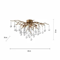 Luminaires Paul Neuhaus Plafonnier Paul Neuhaus ICICLE Vieux laiton, 4 lumières