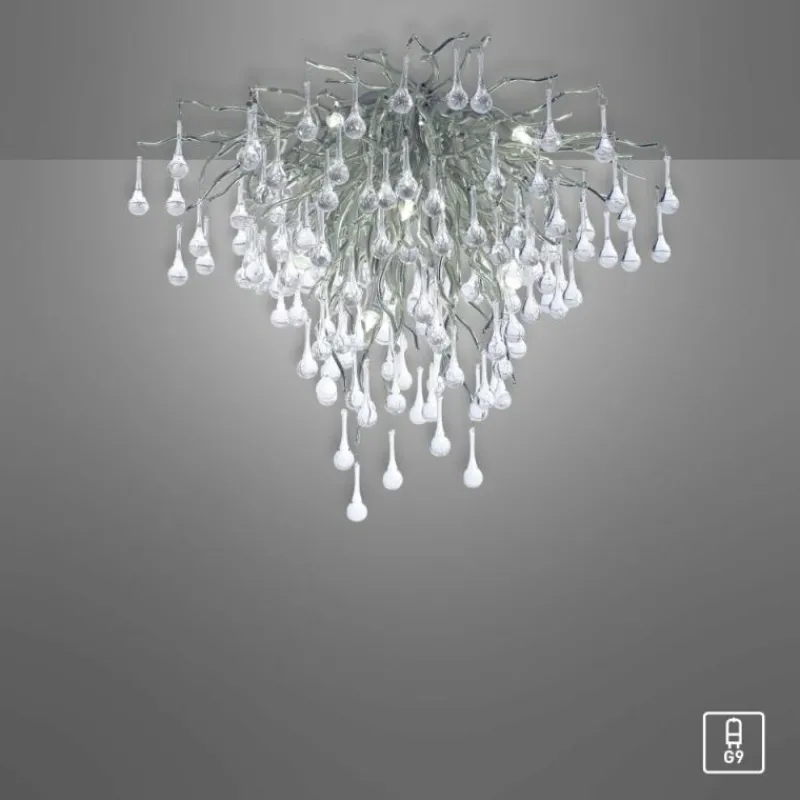 Luminaires Paul Neuhaus Plafonnier Paul Neuhaus ICICLE Acier inoxydable, 9 lumières