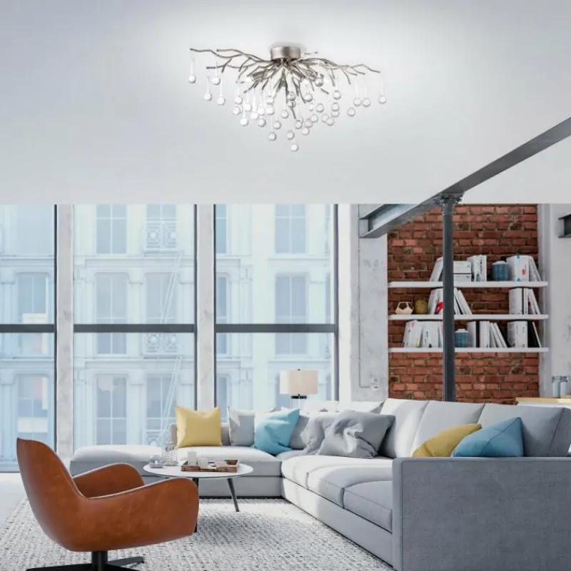 Luminaires Paul Neuhaus Plafonnier Paul Neuhaus ICICLE Argenté, 4 lumières