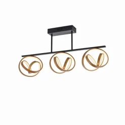 Luminaires Paul Neuhaus Plafonnier Paul Neuhaus LOOP LED Laiton, Noir, 3 lumières, Télécommandes* Éclairage Led