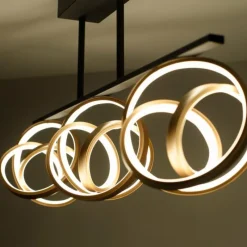 Luminaires Paul Neuhaus Plafonnier Paul Neuhaus LOOP LED Laiton, Noir, 3 lumières, Télécommandes* Éclairage Led