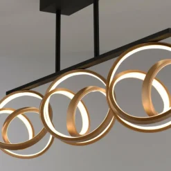 Luminaires Paul Neuhaus Plafonnier Paul Neuhaus LOOP LED Laiton, Noir, 3 lumières, Télécommandes* Éclairage Led