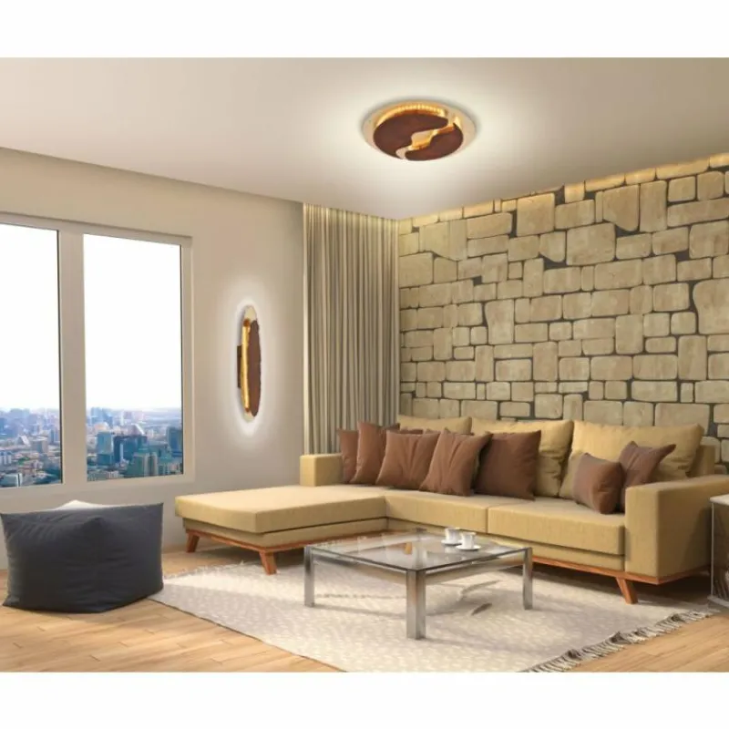 Lampe Turque-Luminaires Paul Neuhaus Plafonnier Paul Neuhaus NEVIS LED Rouille, 1 lumière