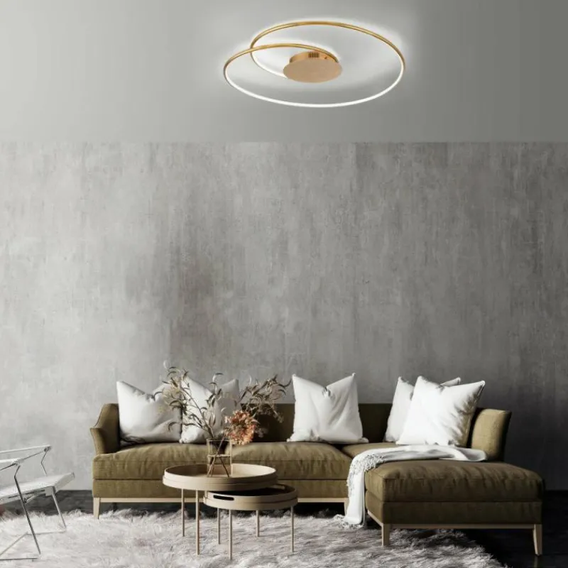 Lampes Dorées-Luminaires Paul Neuhaus Plafonnier Paul Neuhaus NASTRO LED Or, 1 lumière