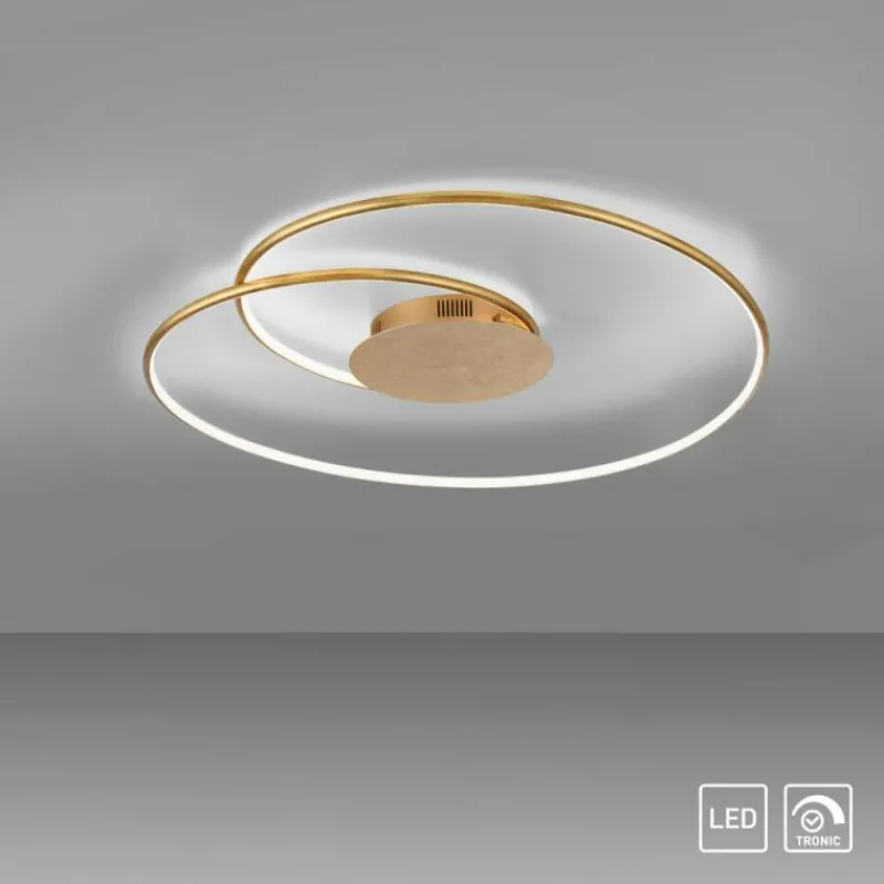 Lampes Dorées-Luminaires Paul Neuhaus Plafonnier Paul Neuhaus NASTRO LED Or, 1 lumière