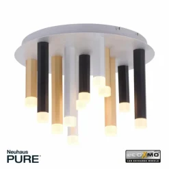 Luminaires Paul Neuhaus Plafonnier Paul Neuhaus PURE-GEMIN LED Aluminium, Noir, 12 lumières* Éclairage Led