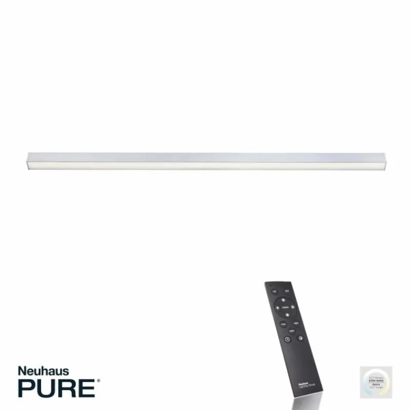 Luminaires Paul Neuhaus Plafonnier Paul Neuhaus PURE-LINES LED Aluminium, 1 lumière, Télécommandes* Éclairage Led