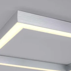 Luminaires Paul Neuhaus Plafonnier Paul Neuhaus PURE-LINES LED Aluminium, 1 lumière, Télécommandes* Éclairage Led