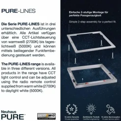 Luminaires Paul Neuhaus Plafonnier Paul Neuhaus PURE-LINES LED Aluminium, 1 lumière, Télécommandes* Éclairage Led