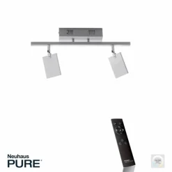 Luminaires Paul Neuhaus Plafonnier Paul Neuhaus PURE-MIRA LED Aluminium, 2 lumières, Télécommandes* Éclairage Led
