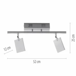 Luminaires Paul Neuhaus Plafonnier Paul Neuhaus PURE-MIRA LED Aluminium, 2 lumières, Télécommandes* Éclairage Led