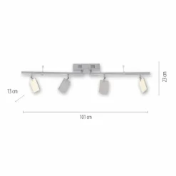Luminaires Paul Neuhaus Plafonnier Paul Neuhaus PURE-MIRA LED Aluminium, 4 lumières, Télécommandes* Éclairage Led