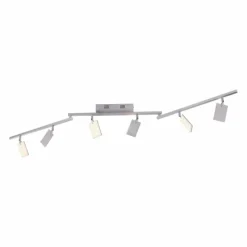 Luminaires Paul Neuhaus Plafonnier Paul Neuhaus PURE-MIRA LED Aluminium, 6 lumières, Télécommandes* Éclairage Led