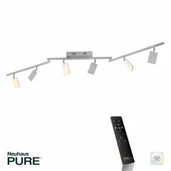 Luminaires Paul Neuhaus Plafonnier Paul Neuhaus PURE-MIRA LED Aluminium, 6 lumières, Télécommandes* Éclairage Led