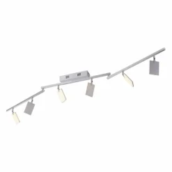 Luminaires Paul Neuhaus Plafonnier Paul Neuhaus PURE-MIRA LED Aluminium, 6 lumières, Télécommandes* Éclairage Led