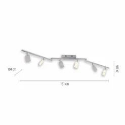 Luminaires Paul Neuhaus Plafonnier Paul Neuhaus PURE-MIRA LED Aluminium, 6 lumières, Télécommandes* Éclairage Led