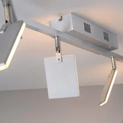 Luminaires Paul Neuhaus Plafonnier Paul Neuhaus PURE-MIRA LED Aluminium, 6 lumières, Télécommandes* Éclairage Led