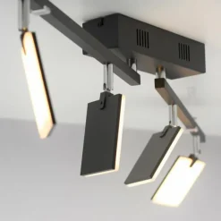 Luminaires Paul Neuhaus Plafonnier Paul Neuhaus PURE-MIRA LED Noir, 4 lumières, Télécommandes* Éclairage Led