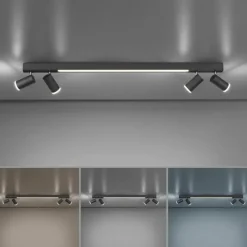 Luminaires Paul Neuhaus Plafonnier Paul Neuhaus PURE-LINES LED Anthracite, 1 lumière, Télécommandes* Éclairage Led