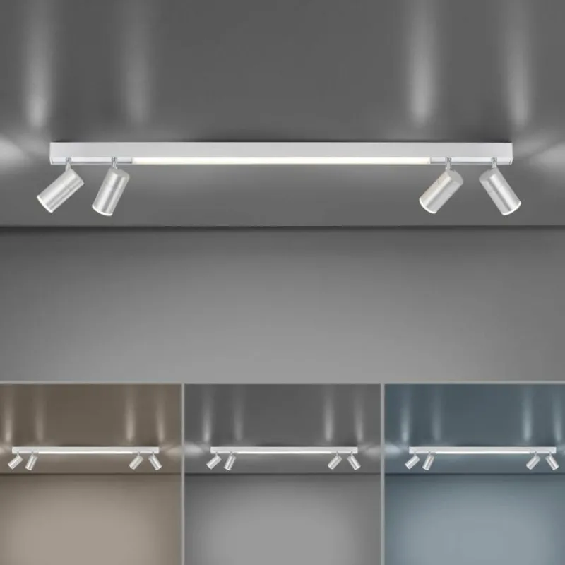 Luminaires Paul Neuhaus Plafonnier Paul Neuhaus PURE-LINES LED Aluminium, 1 lumière, Télécommandes* Éclairage Led