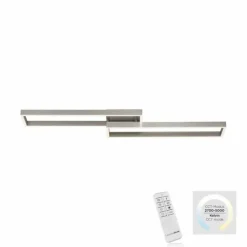 Luminaires Paul Neuhaus Plafonnier Paul Neuhaus PAAN LED Acier brossé, 1 lumière, Télécommandes* Éclairage Led