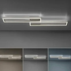 Luminaires Paul Neuhaus Plafonnier Paul Neuhaus PAAN LED Acier brossé, 1 lumière, Télécommandes* Éclairage Led