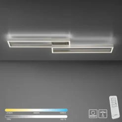 Luminaires Paul Neuhaus Plafonnier Paul Neuhaus PAAN LED Acier brossé, 1 lumière, Télécommandes* Éclairage Led