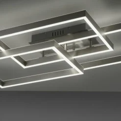 Luminaires Paul Neuhaus Plafonnier Paul Neuhaus PAAN LED Acier brossé, 1 lumière, Télécommandes* Éclairage Led