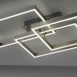Luminaires Paul Neuhaus Plafonnier Paul Neuhaus PAAN LED Acier brossé, 1 lumière, Télécommandes* Éclairage Led