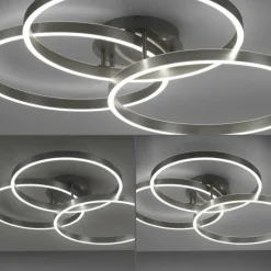 Luminaires Paul Neuhaus Plafonnier Paul Neuhaus PAAN LED Acier brossé, 1 lumière, Télécommandes* Éclairage Led