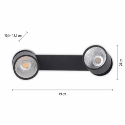 Luminaires Paul Neuhaus Plafonnier Paul Neuhaus PURE-NOLA LED Noir, 2 lumières* Éclairage Led
