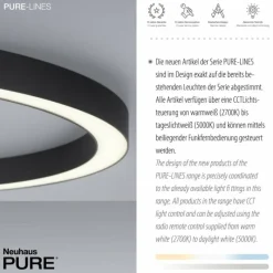 Luminaires Paul Neuhaus Plafonnier Paul Neuhaus PURE-LINES LED Anthracite, 1 lumière, Télécommandes* Éclairage Led