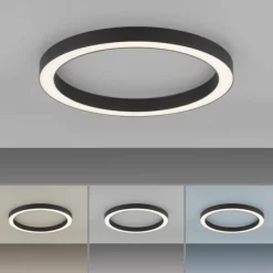 Luminaires Paul Neuhaus Plafonnier Paul Neuhaus PURE-LINES LED Anthracite, 1 lumière, Télécommandes* Éclairage Led