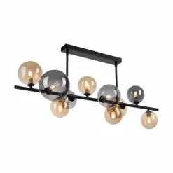 Suspension Verre Fumé-Luminaires Paul Neuhaus Plafonnier Paul Neuhaus POPSICLE LED Noir, 10 lumières