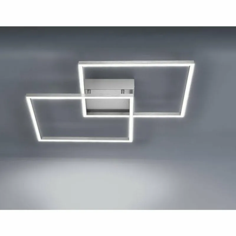 Paul Neuhaus Q-Serie Plafonnier Paul Neuhaus Q-Inigo LED Acier inoxydable, 2 lumières, Télécommandes* Éclairage Led