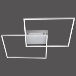 Paul Neuhaus Q-Serie Plafonnier Paul Neuhaus Q-Inigo LED Acier inoxydable, 2 lumières, Télécommandes
