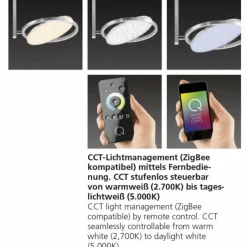 Paul Neuhaus Q-Serie Plafonnier Paul Neuhaus Q-Orbit LED Aluminium, 1 lumière, Télécommandes