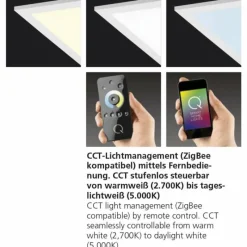 Paul Neuhaus Q-Serie Plafonnier Paul Neuhaus Q-Flag LED Blanc, 1 lumière, Télécommandes