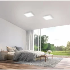 Paul Neuhaus Q-Serie Plafonnier Paul Neuhaus Q-Flag LED Blanc, 1 lumière, Télécommandes