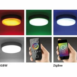 Paul Neuhaus Q-Serie Plafonnier Paul Neuhaus Q-LENNY LED Anthracite, 1 lumière, Télécommandes, Changeur de couleurs