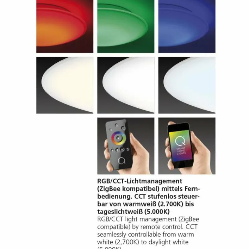 Paul Neuhaus Q-Serie Plafonnier Paul Neuhaus Q-ARKTIS LED Blanc, 1 lumière, Télécommandes, Changeur de couleurs