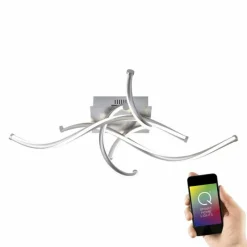 Paul Neuhaus Q-Serie Plafonnier Paul Neuhaus Q-MALINA LED Nickel mat, 4 lumières, Télécommandes