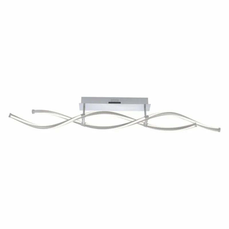 Paul Neuhaus Q-Serie Plafonnier Paul Neuhaus Q-MALINA LED Acier inoxydable, 2 lumières, Télécommandes