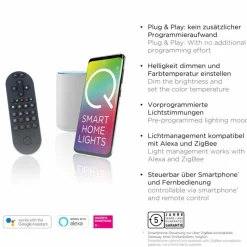 Paul Neuhaus Q-Serie Plafonnier Paul Neuhaus Q-FLAG LED Blanc, 1 lumière, Télécommandes, Changeur de couleurs