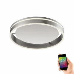 Paul Neuhaus Q-Serie Plafonnier Paul Neuhaus Q-VITO LED Acier inoxydable, 1 lumière, Télécommandes